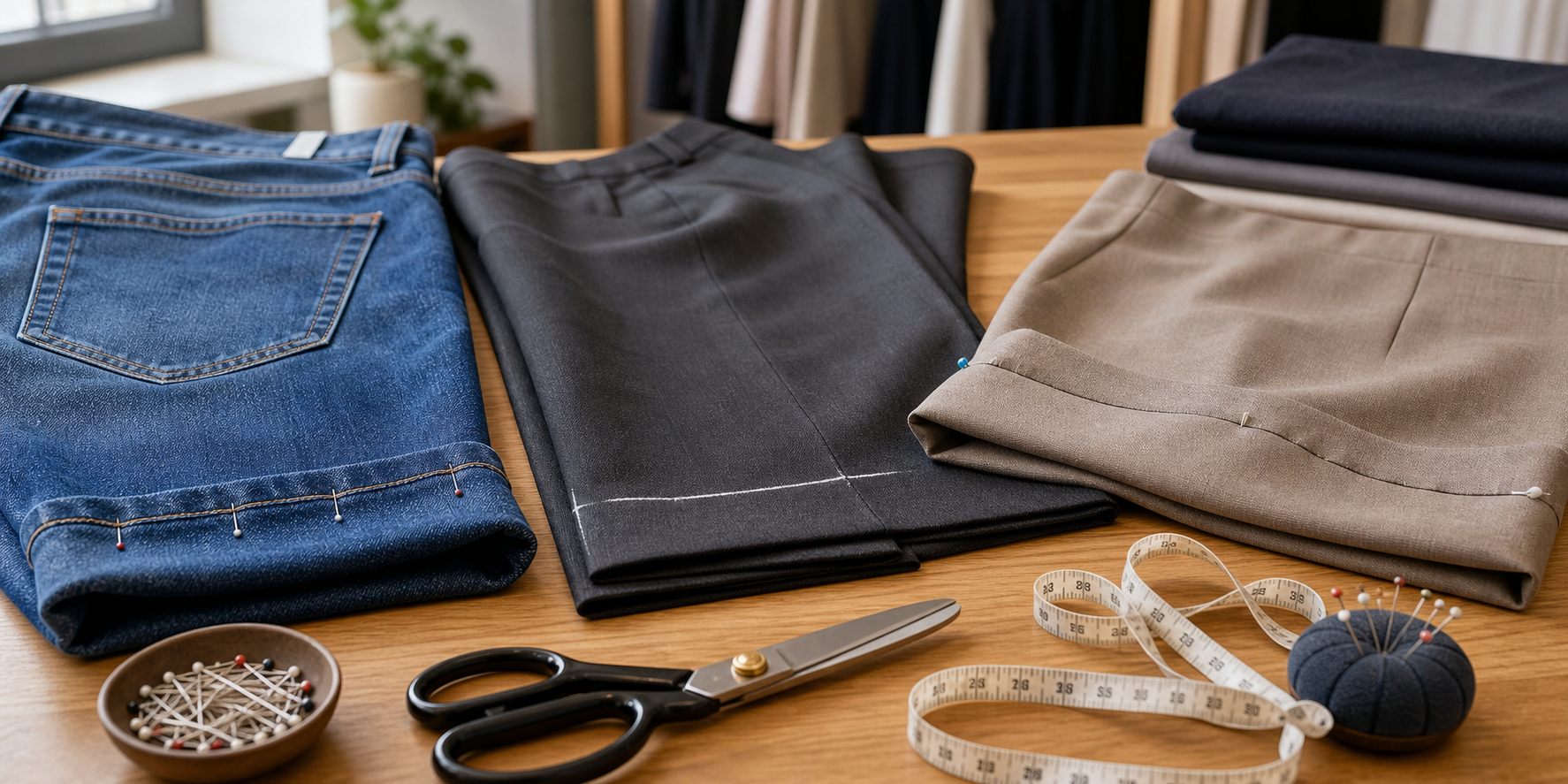 Jeans pants skirts and hemming alterations at True North Tailor