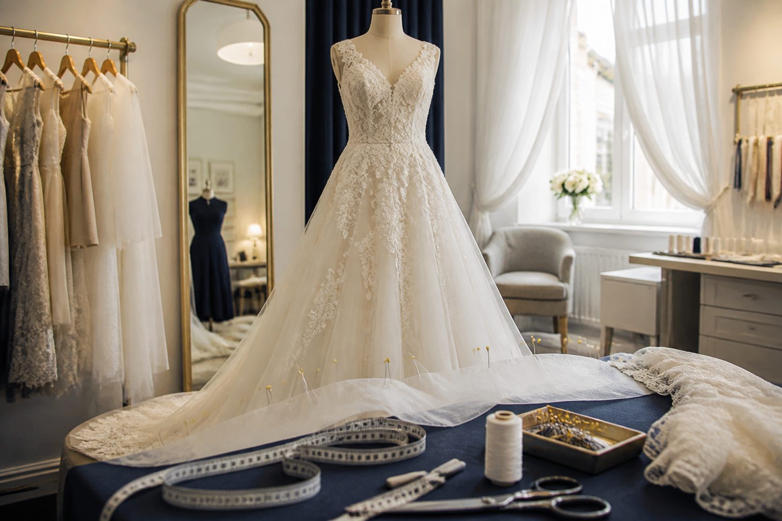 Wedding dress alterations and bridal fitting at True North Tailor